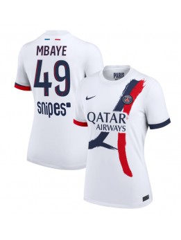 Billige Paris Saint-Germain Ibrahim Mbaye #49 Bortedrakt Dame 2025-26 Kortermet